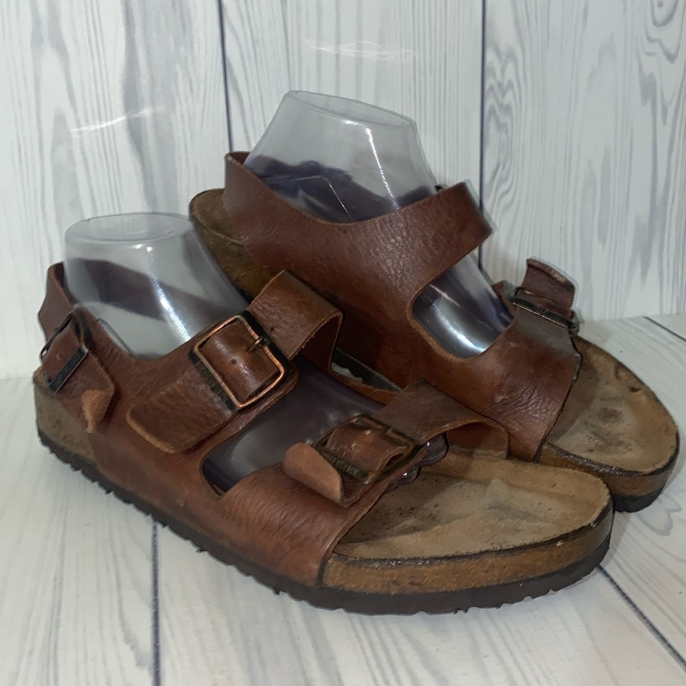 Men's Birkernstock Brown Leather Sandals
